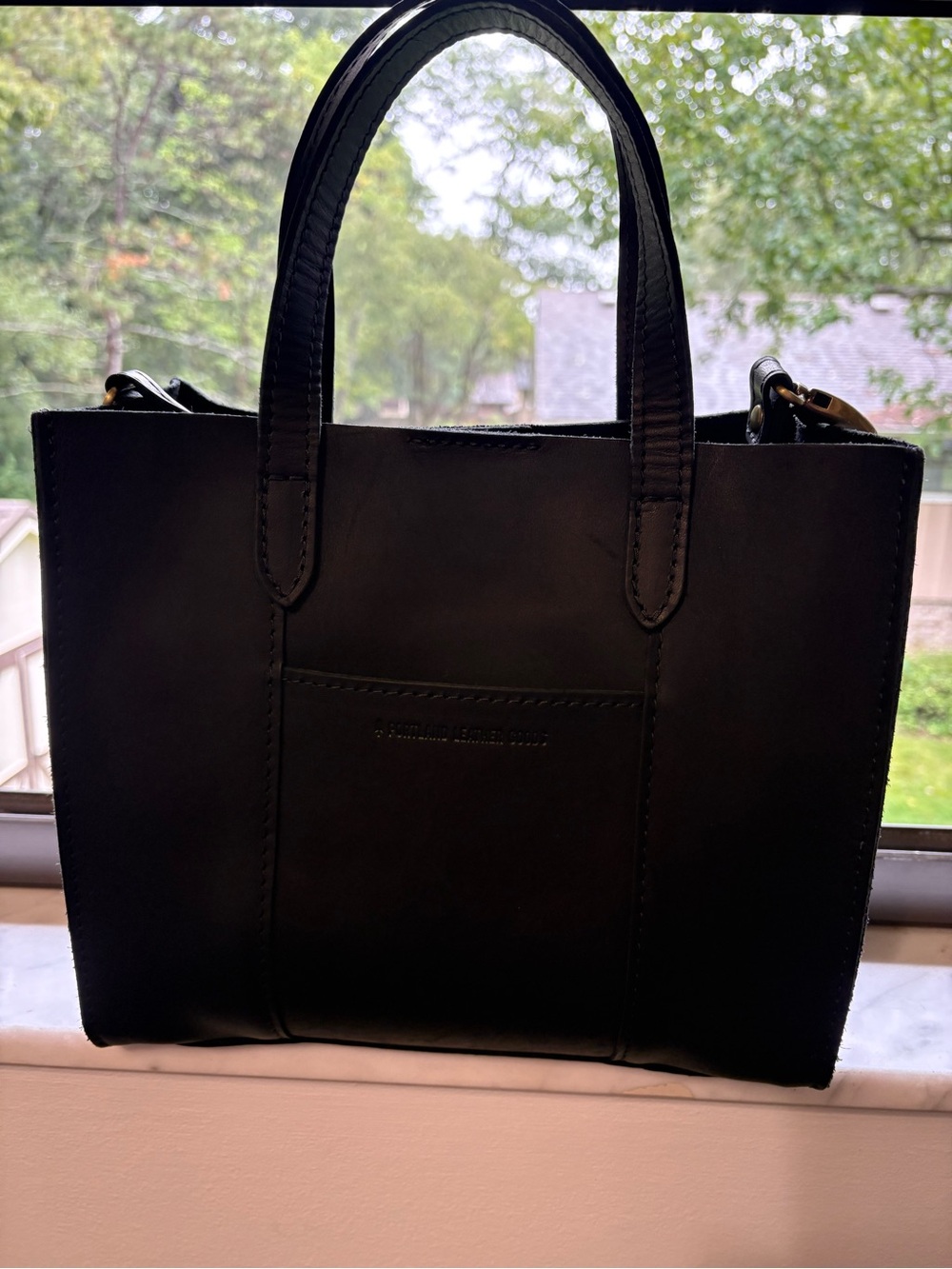 Portland Leather smooth black Lola crossbody bag - excellent condition!